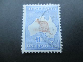 Kangaroo Stamps: £1 1st Watermark Cto Melbourne Cancel - Rare (-)