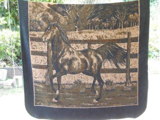 Vintage San Marcos Blanket Horse " 79x90 " In