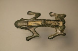 Ancient Interesting Roman Bronze Fibula Brooch Frog 1st - 4th Ad