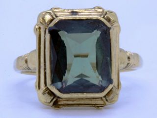 Vintage 10k Solid Yellow Gold Radiant Cut Color Change Alexandrite Ring Sz 4.  5