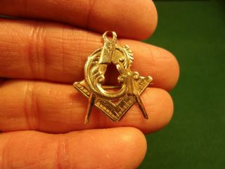 Rare Custom Made Old Vtg Antique 10k Rose Gold Victorian Masonic Compass Pin