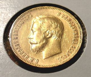 1911 RARE KEY YEAR UNC GOLD COIN OF IMPERIAL RUSSIA RUSSIAN BEAUTY TZAR NICOLAS 4