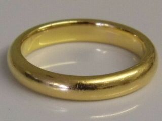 A Vintage 22ct Solid Gold Wedding Band Ring - London 1934 Uk Size L 1/2