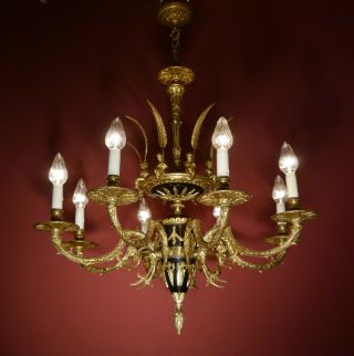 Fine Empire Cherubs Chandelier Brass Old Lamp Vintage Ceiling Lightings 8 L