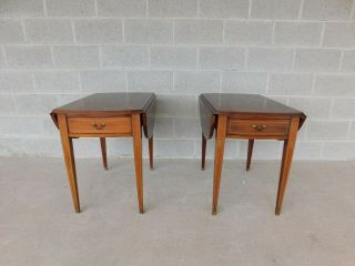 Hickory Chair Co.  Mahogany Hepplewhite Style Pembroke Tables - A Pair