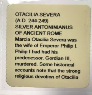 244 - 249 AD Roman Empire Otacilia Severa Silver Antoninianus Of Ancient Rome 3