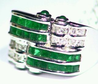2.  35ct 14k Gold Natural Emerald Cut White Diamond Vintage Engagement Band Ring