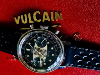 Vintage rare VULCAIN GRAND PRIX SURFBOARD 2 register chronograph,  box 4