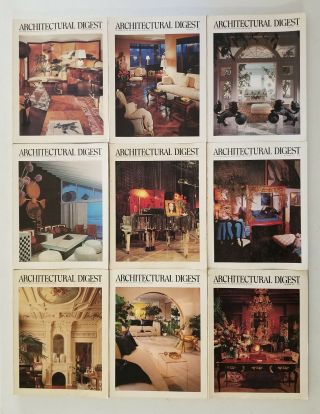 Vintage Magazines Complete 1977 Architectural Digest Set Of 9 Issues