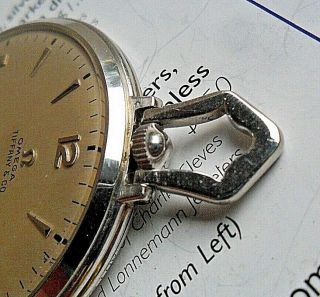 Stellar 1940 ' s Tiffany & Co.  Omega 0.  950 Platinum Open Face Vintage Pocket Watch 3