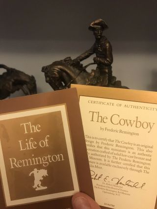 Vintage Authentic Frederic Remington Bronze Cowboy Statue 20x15 Inches. 2
