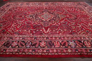 Vintage Floral Lilian Hamadan Area Rug Large Oriental Hand - Made Red Carpet 10x13