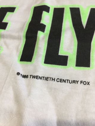 VTG Rare 1986 The Fly 80s Movie Promo T Shirt NOS Horror Sci Fi 20th Century Fox 3