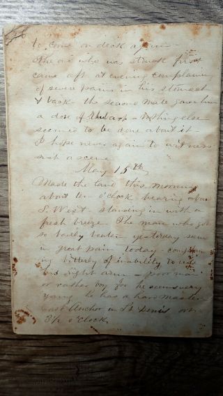 CIRCA 1856 HANDWRITTEN DIARY VOYAGE AT SEA BY UNITED STATES CONSUL TO MAURITIUS 7