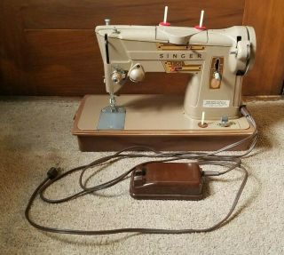 Vintage Heavy Duty Singer Model 328k Sewing Machine W/case