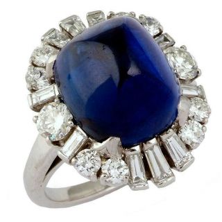 Real 925 Sterling Silver Ring Cz Size 3 - 12 Cushion Sugarloaf Blue Handmade Women
