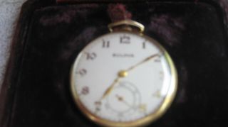 10k Rgp 15 Jewels Bulova 17ah Pocket Watch