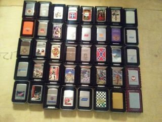 40 Vintage Camel Zippo lighters,  40 Other Zippos,  Display unfired 80 total 7