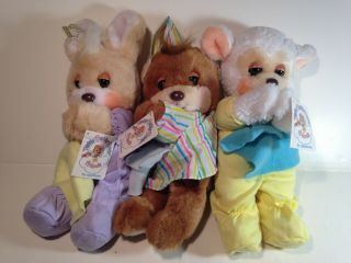 Applause Teddy Beddy Bear And Friends Bye Bunny Little Lambsy Dozy Plush Dolls