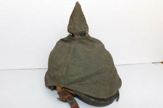 Ww1 Imperial German Pickelhaube Helmet W/ Rare Camouflage Cloth Cover