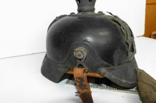 WW1 Imperial GERMAN PICKELHAUBE Helmet w/ RARE Camouflage CLOTH COVER 8