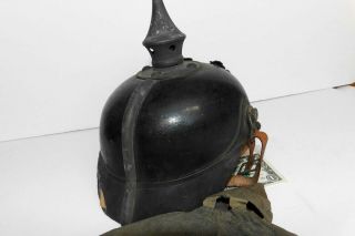 WW1 Imperial GERMAN PICKELHAUBE Helmet w/ RARE Camouflage CLOTH COVER 9