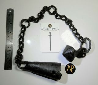 Extremely Rare Anglo - Danish Viking Era Iron War Mace And Chain Set - Conserved