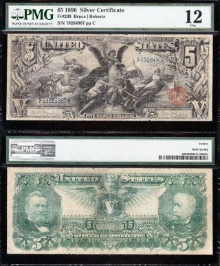 Rare 1896 $5 Educational Silver Cert Pmg 12 19264907