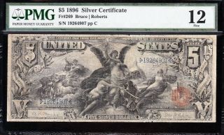 RARE 1896 $5 EDUCATIONAL Silver Cert PMG 12 19264907 2
