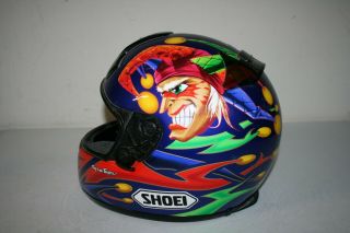 Vintage Shoei RF - 900 Motorcycle Helmet Joker Jester Troy Lee Designs Size L Blue 4