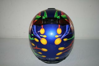 Vintage Shoei RF - 900 Motorcycle Helmet Joker Jester Troy Lee Designs Size L Blue 5