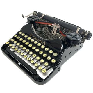 Black Corona Four Typewriter Portable Antique Vtg Lc Smith 4 打字机 タイプライター