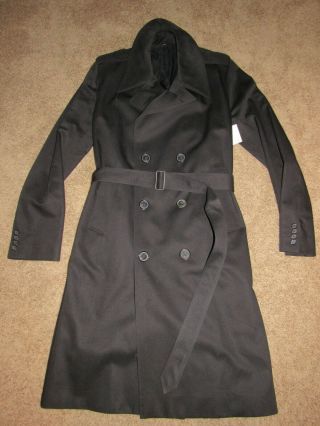 Rare Dior Homme Slimane Era Black Trench Coat Size Us 44 / It 54 Nwt