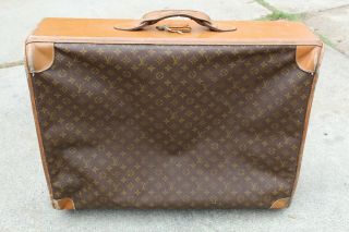 Vintage Louis Vuitton Monogram Rolling Suitcase Luggage Trunk w Keys 28x22 Large 3