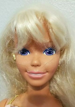 Vintage 1992 Mattel My Size Barbie Doll 3 Feet Tall pink & gold dress blond hair 3