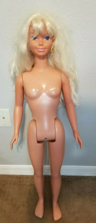 Vintage 1992 Mattel My Size Barbie Doll 3 Feet Tall pink & gold dress blond hair 6
