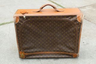 Vintage Louis Vuitton Monogram Suitcase Luggage Trunk W Keys 25x20 Large