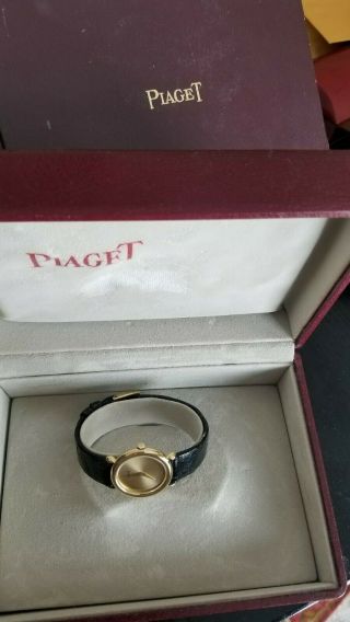 PIAGET Lady ' s Vintage 18K SOLID Gold Watch,  18J Mvt.  Orig.  Strap and 18k Buckle. 12