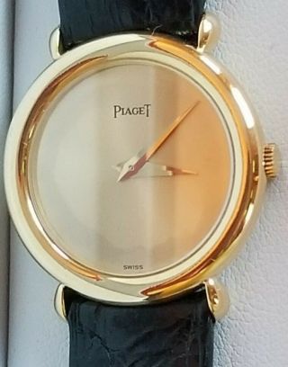 PIAGET Lady ' s Vintage 18K SOLID Gold Watch,  18J Mvt.  Orig.  Strap and 18k Buckle. 2