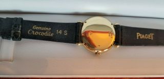 PIAGET Lady ' s Vintage 18K SOLID Gold Watch,  18J Mvt.  Orig.  Strap and 18k Buckle. 7