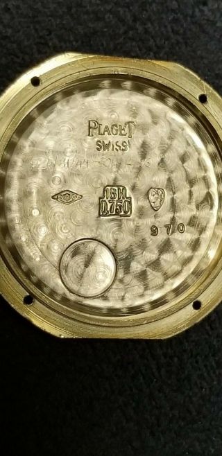 PIAGET Lady ' s Vintage 18K SOLID Gold Watch,  18J Mvt.  Orig.  Strap and 18k Buckle. 8