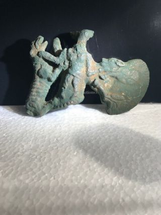 Circa 2000 - 1500bce Ancient Near Eastern Bronze Axe Head With Animals
