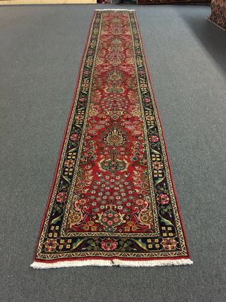 On Hand Knotted Persian Rug Runner Floral Carpet,  2’9”x16’9” 3266