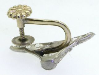 Antique Platinum 1.  28CT VS1/G diamond screw back earrings 5