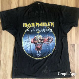 Vintage Iron Maiden Can I Play With Madness Concert T - Shirt Screen Stars Size L