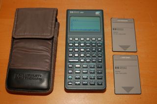 Hp 48gx Calculator 82215a 128k Ram W/ Rare 82210a 41cv Emulator Card & Case