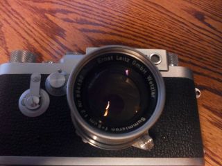 Vintage Leica IIIg with summicron 50mm f2 collapsible lens and case. 4