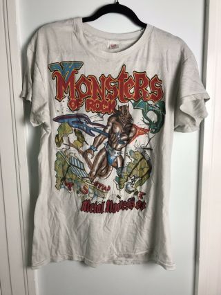 Monster Of Rock Concert Shirt 1988 Dokken Van Halen Vintage Band Tshirt Thin Xl