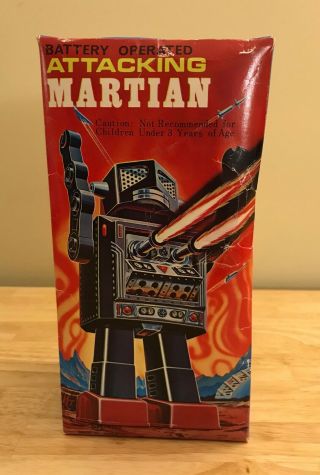 Vintage,  Box Only: Battery Operated Attacking Martian Robot