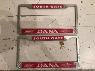 Accurate Dana Chevrolet Camaro License Plate Frame With Vintage Look Pair